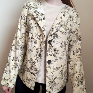 Black Floral Print J. Jill Blazer